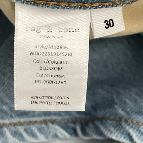 rag & bone Featherweight Maya High-Rise 4" Blossom Relaxed Fit Indigo Jean Short - Picture 4 of 11